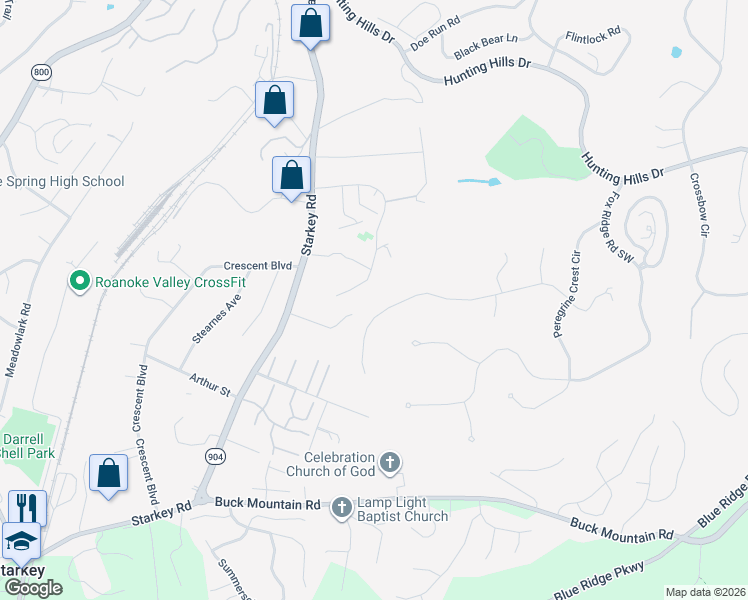 map of restaurants, bars, coffee shops, grocery stores, and more near 5268 Overland Drive in Cave Spring