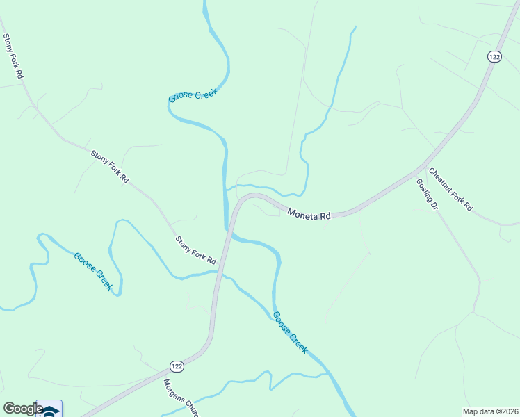 map of restaurants, bars, coffee shops, grocery stores, and more near 10048 Moneta Road in Moneta