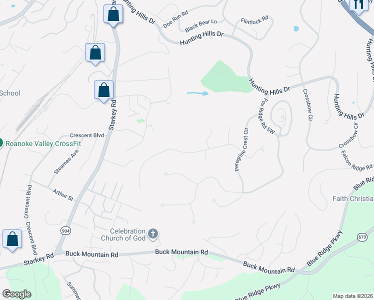 map of restaurants, bars, coffee shops, grocery stores, and more near 5432 Woodchuck Road in Cave Spring