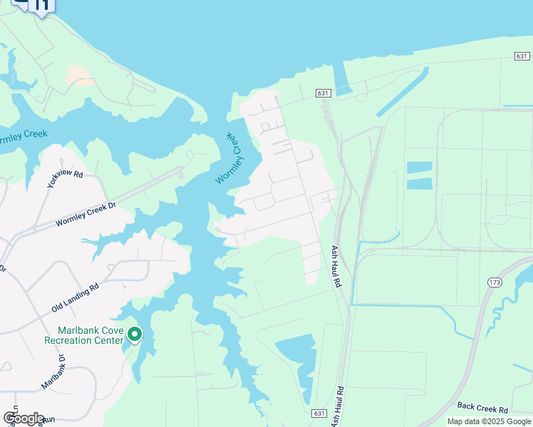map of restaurants, bars, coffee shops, grocery stores, and more near 203 Basta Drive in Yorktown