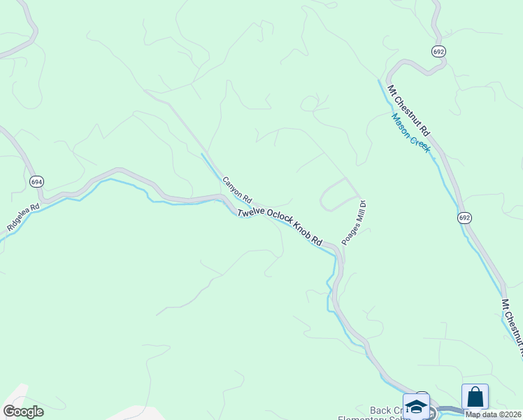 map of restaurants, bars, coffee shops, grocery stores, and more near 5701 Twelve Oclock Knob Road in Roanoke