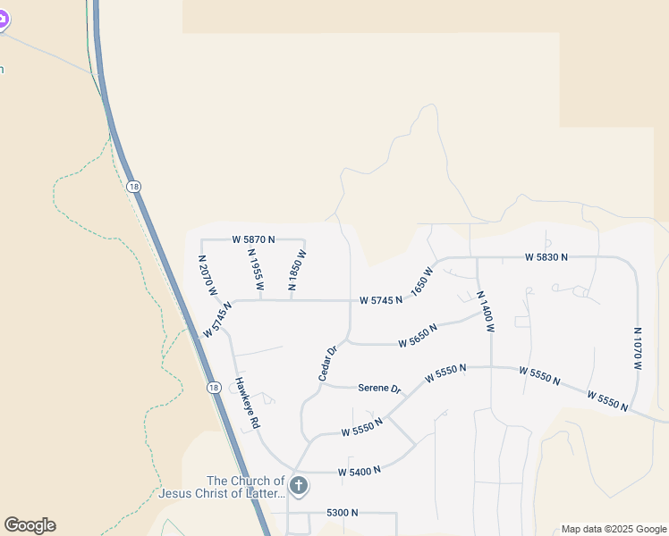 map of restaurants, bars, coffee shops, grocery stores, and more near 5815 North 1740 West in St. George