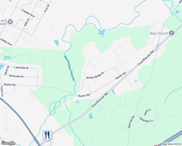 map of restaurants, bars, coffee shops, grocery stores, and more near 7613 Woods Ridge Court in Prince George