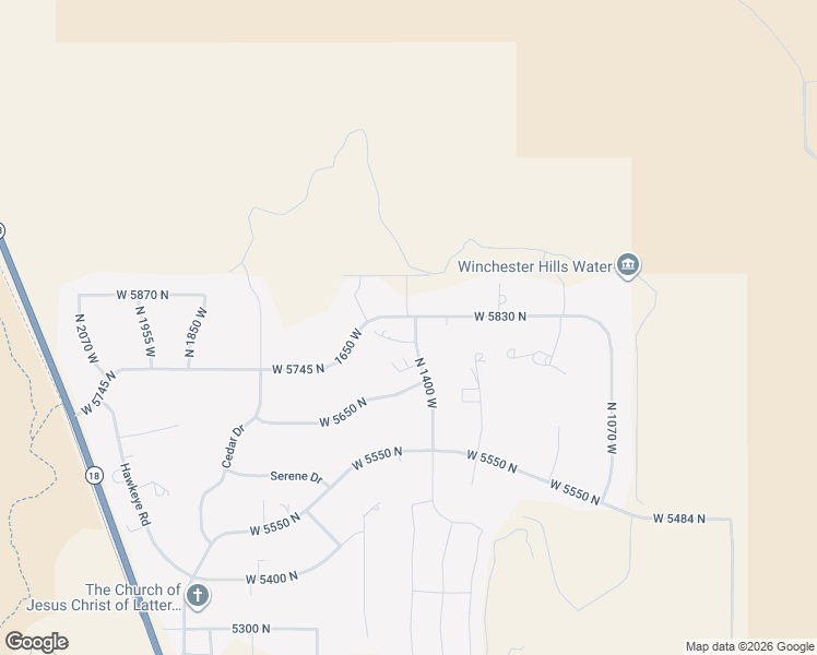 map of restaurants, bars, coffee shops, grocery stores, and more near 5805 North 1400 West in St. George