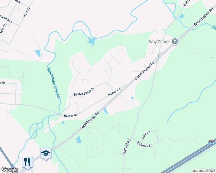 map of restaurants, bars, coffee shops, grocery stores, and more near 4205 Baxter Ridge Drive in Prince George