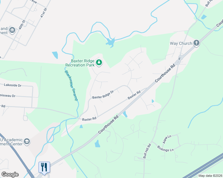 map of restaurants, bars, coffee shops, grocery stores, and more near 4156 Baxter Ridge Drive in Prince George