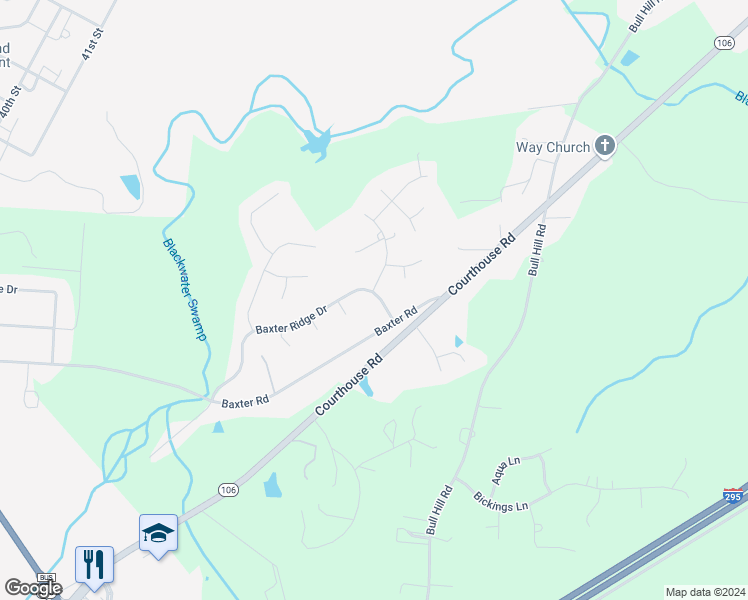 map of restaurants, bars, coffee shops, grocery stores, and more near 4205 Baxter Ridge Drive in Prince George