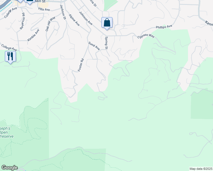 map of restaurants, bars, coffee shops, grocery stores, and more near 17800 Tourney Road in Los Gatos