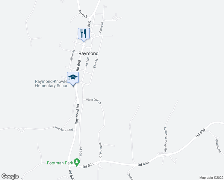 map of restaurants, bars, coffee shops, grocery stores, and more near 35203 Rough Rider Way in Raymond