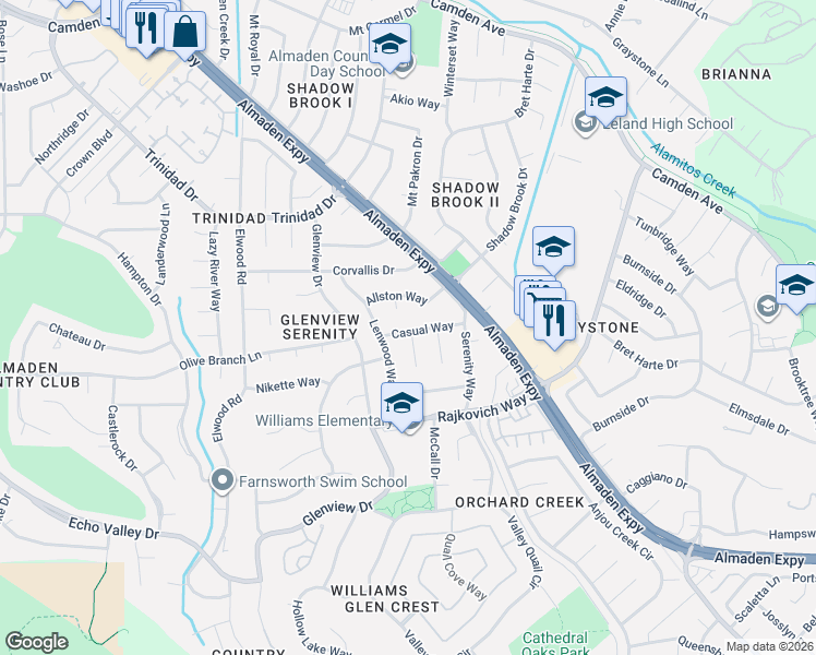 map of restaurants, bars, coffee shops, grocery stores, and more near 1110 Allston Way in San Jose
