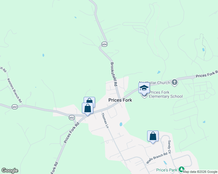 map of restaurants, bars, coffee shops, grocery stores, and more near 3119-3139 Emerson Lane in Blacksburg
