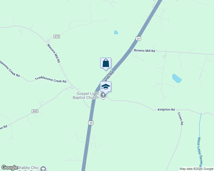 map of restaurants, bars, coffee shops, grocery stores, and more near 5787 Wards Road in Evington