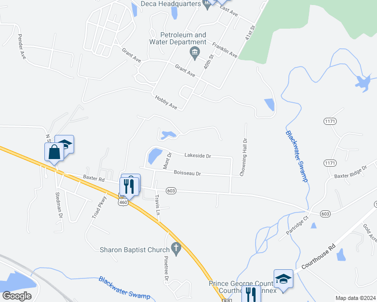 map of restaurants, bars, coffee shops, grocery stores, and more near 1551 Lakeside Drive in Prince George
