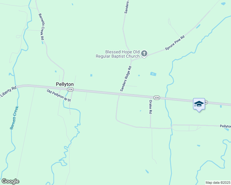 map of restaurants, bars, coffee shops, grocery stores, and more near 16672-16798 State Highway 206 in Adair