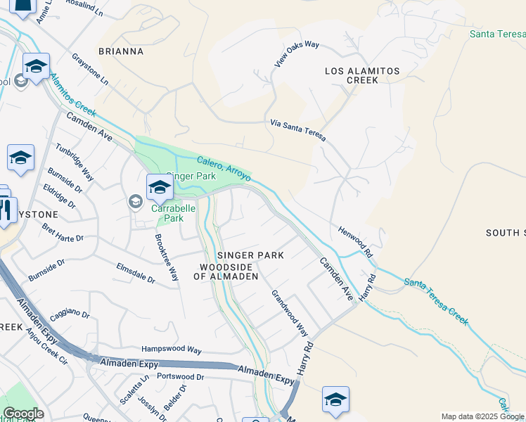 map of restaurants, bars, coffee shops, grocery stores, and more near 720 Boonewood Court in San Jose