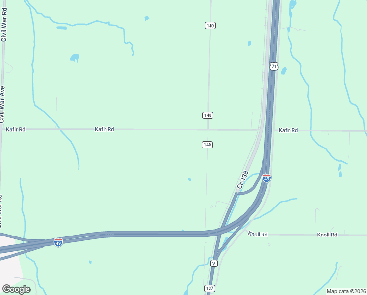 map of restaurants, bars, coffee shops, grocery stores, and more near 14110 Kafir Road in Carthage