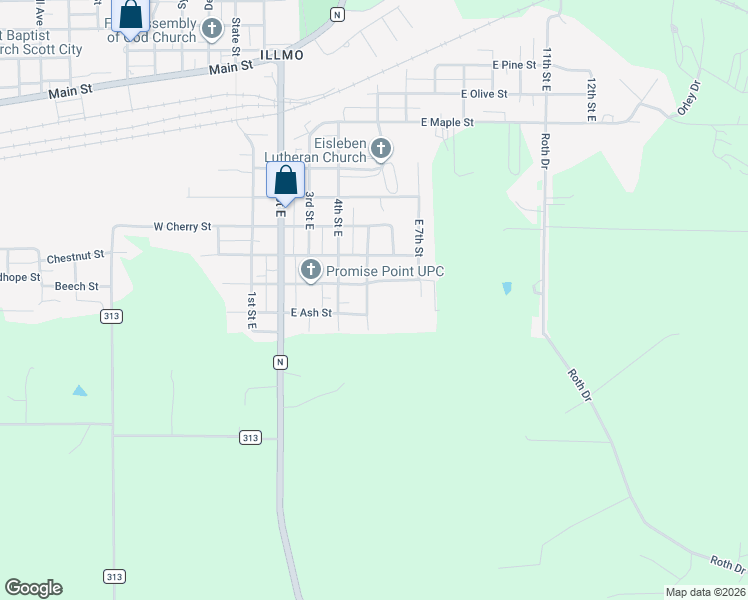 map of restaurants, bars, coffee shops, grocery stores, and more near 906 5th Street East in Scott City