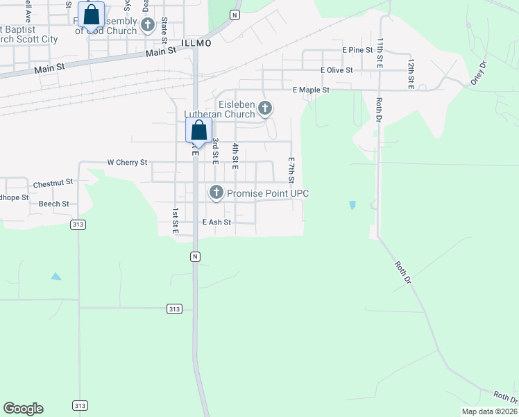 map of restaurants, bars, coffee shops, grocery stores, and more near 906 5th Street East in Scott City