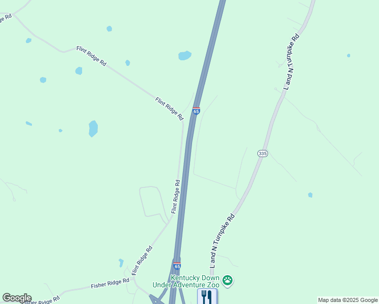 map of restaurants, bars, coffee shops, grocery stores, and more near Interstate 65 in Horse Cave