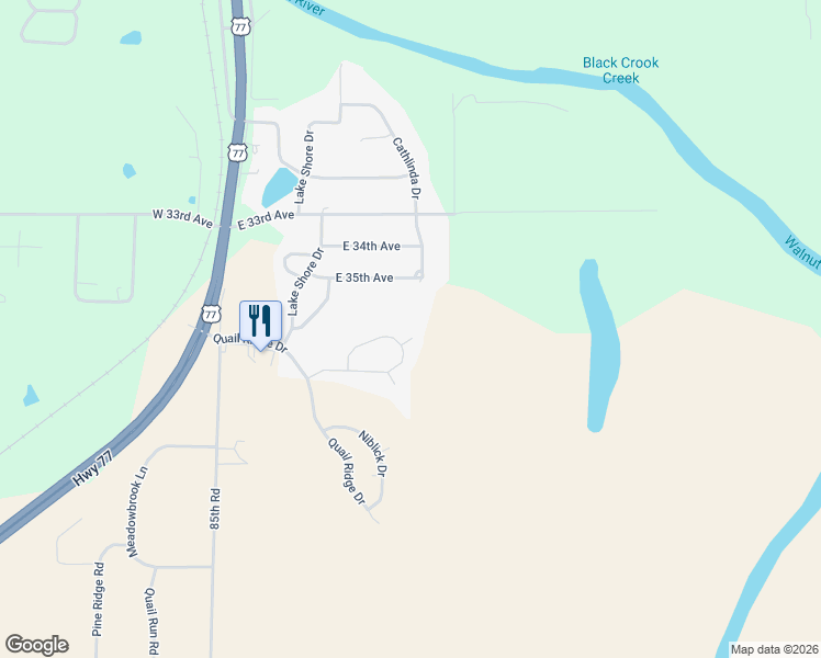 map of restaurants, bars, coffee shops, grocery stores, and more near 718 Fairway Court in Winfield