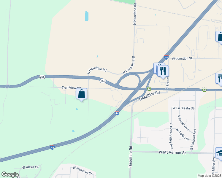 map of restaurants, bars, coffee shops, grocery stores, and more near 421-431 Trail View Road in Springfield
