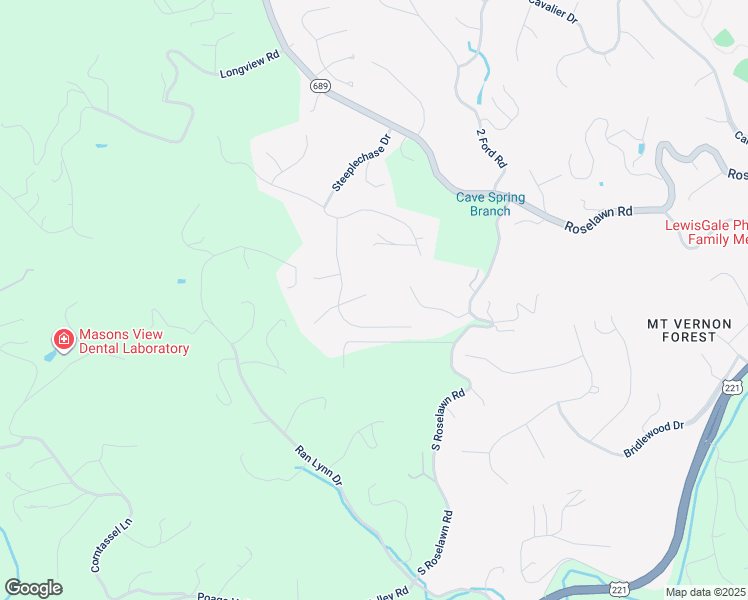 map of restaurants, bars, coffee shops, grocery stores, and more near 6206 Midsummer Lane in Roanoke