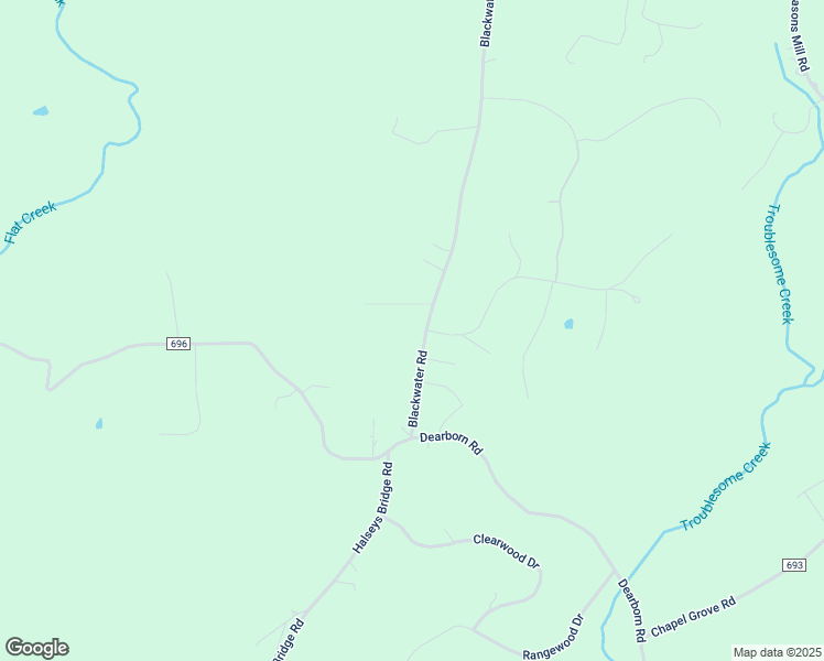 map of restaurants, bars, coffee shops, grocery stores, and more near 1589 Blackwater Road in Evington