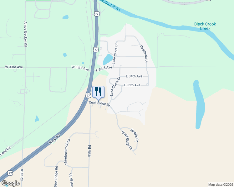 map of restaurants, bars, coffee shops, grocery stores, and more near 4011 Quail Hollow Drive in Winfield