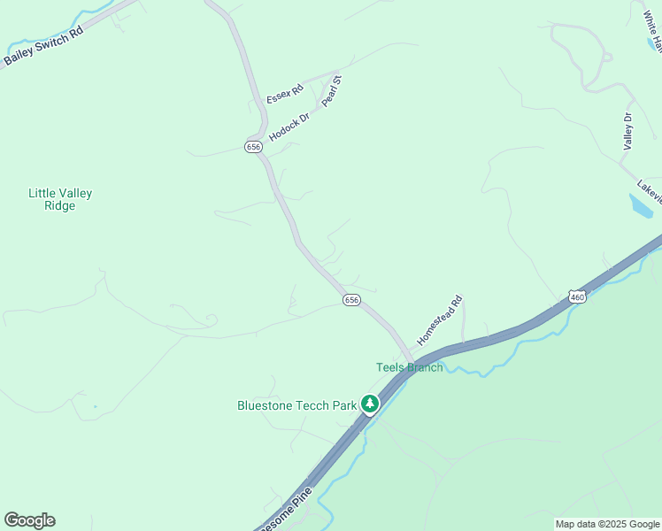 map of restaurants, bars, coffee shops, grocery stores, and more near Lansing Drive in Bluefield