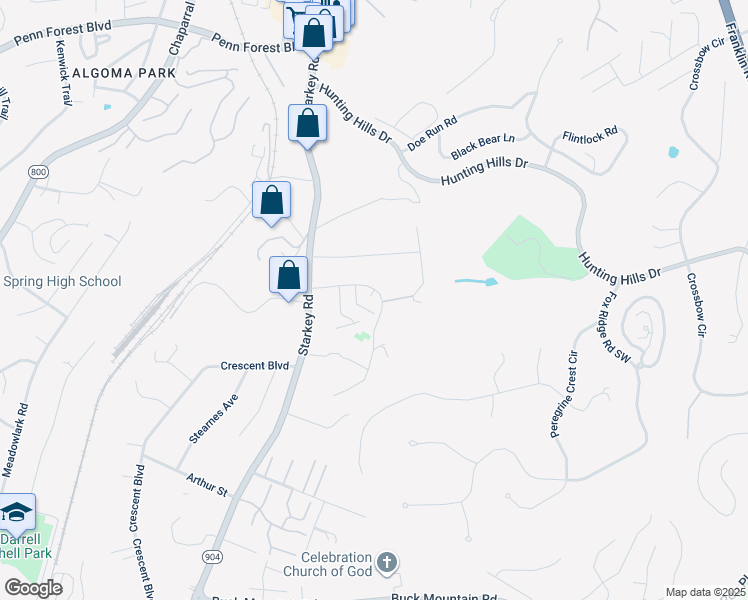 map of restaurants, bars, coffee shops, grocery stores, and more near 5161 Overland Drive in Cave Spring