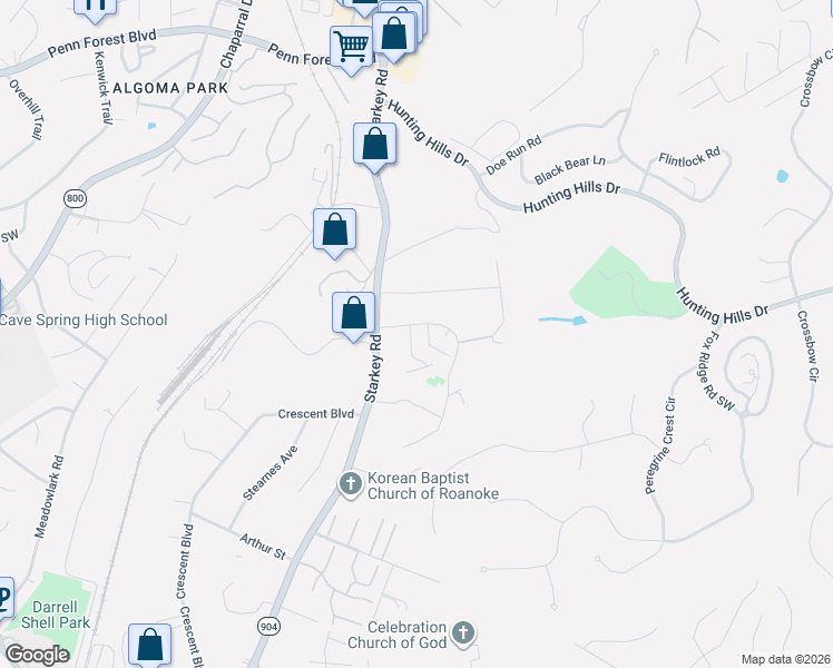 map of restaurants, bars, coffee shops, grocery stores, and more near 5147-5195 Overland Drive in Cave Spring