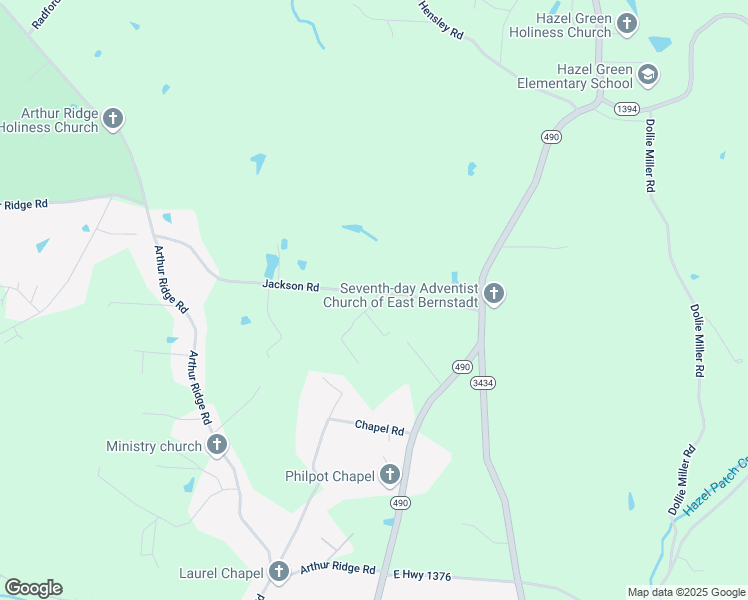map of restaurants, bars, coffee shops, grocery stores, and more near 267 Jackson Road in East Bernstadt