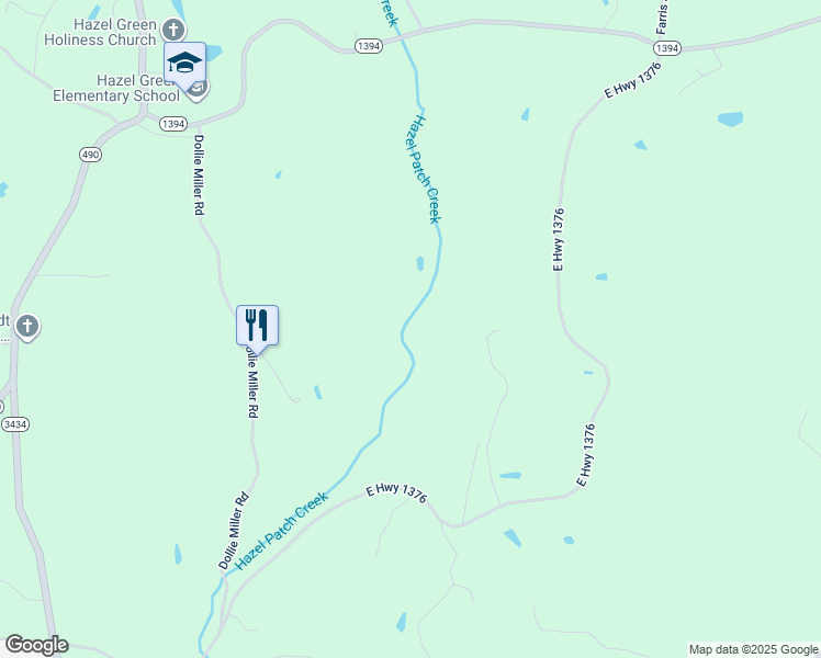 map of restaurants, bars, coffee shops, grocery stores, and more near 528 Farley Road in East Bernstadt