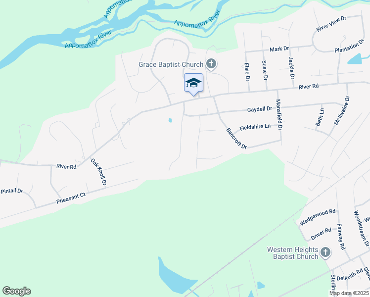 map of restaurants, bars, coffee shops, grocery stores, and more near 4119 Kenneth Drive in Petersburg