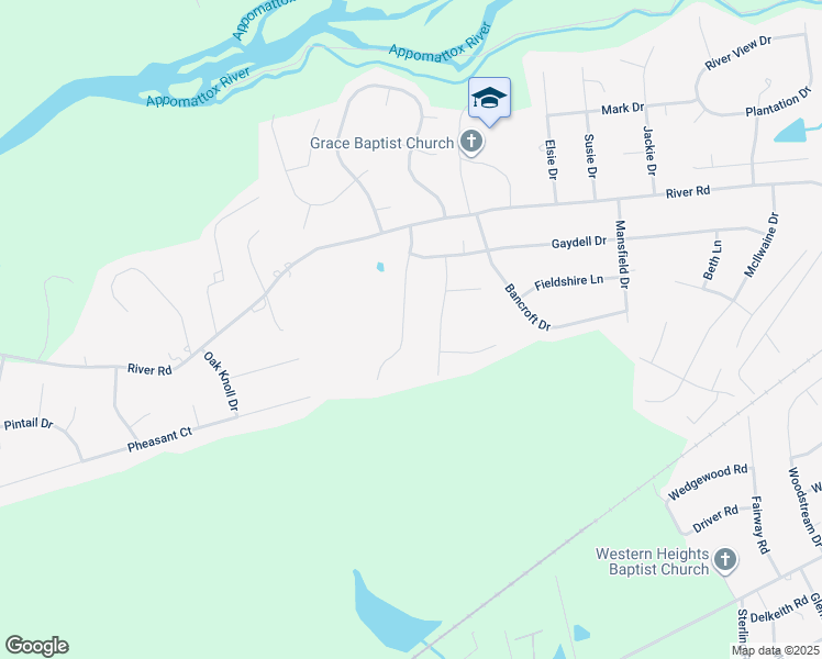 map of restaurants, bars, coffee shops, grocery stores, and more near 4119 Kenneth Drive in Petersburg