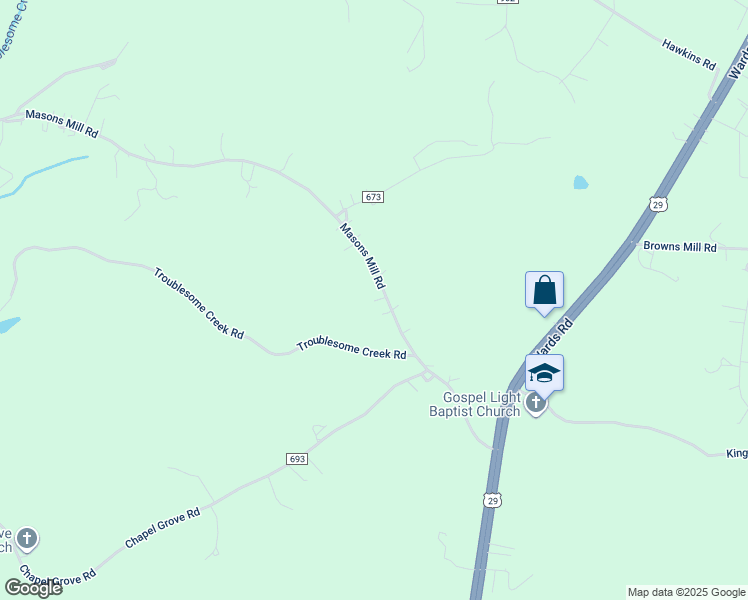 map of restaurants, bars, coffee shops, grocery stores, and more near 280 Masons Mill Road in Evington