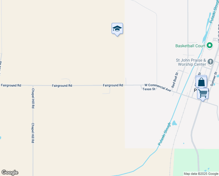 map of restaurants, bars, coffee shops, grocery stores, and more near 127 Fairground Road in Pulaski