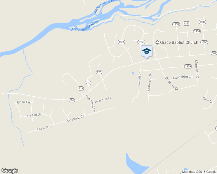 map of restaurants, bars, coffee shops, grocery stores, and more near 23403 River Road in Petersburg
