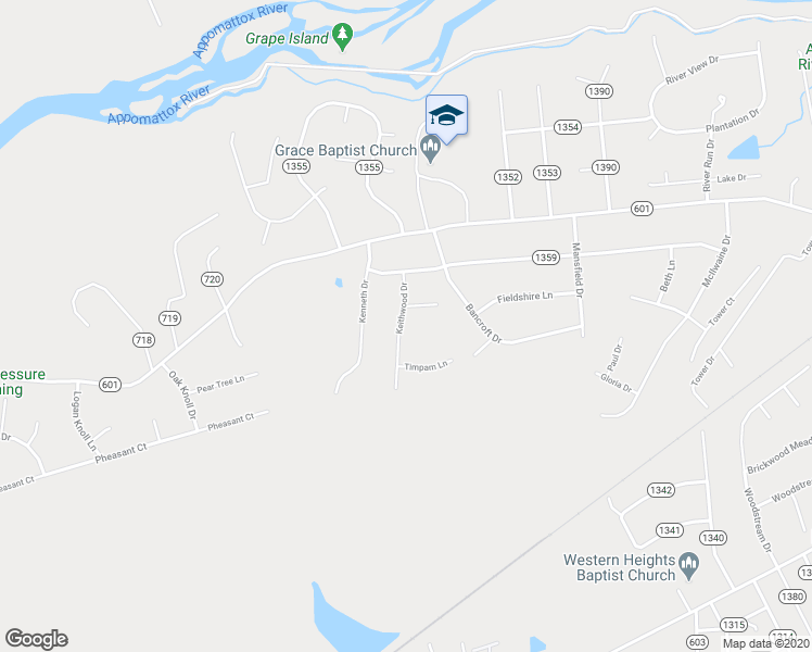 map of restaurants, bars, coffee shops, grocery stores, and more near 4201 Keithwood Drive in Petersburg
