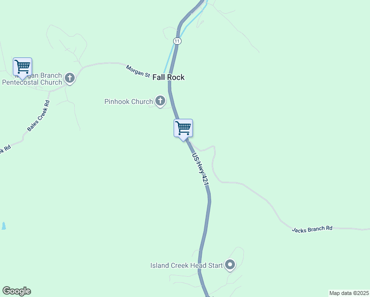 map of restaurants, bars, coffee shops, grocery stores, and more near in Fall Rock