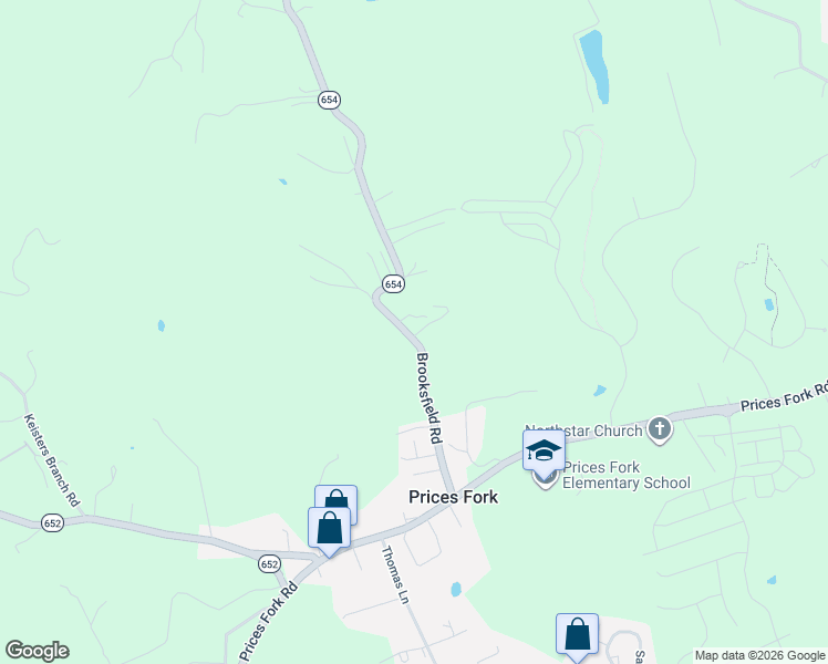 map of restaurants, bars, coffee shops, grocery stores, and more near 1806 Brooksfield Road in Blacksburg