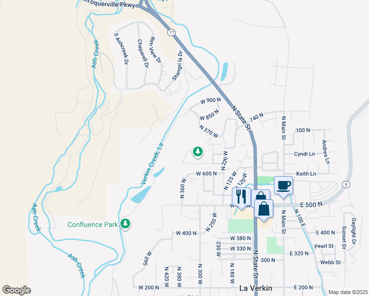 map of restaurants, bars, coffee shops, grocery stores, and more near 677 North 380 West in La Verkin