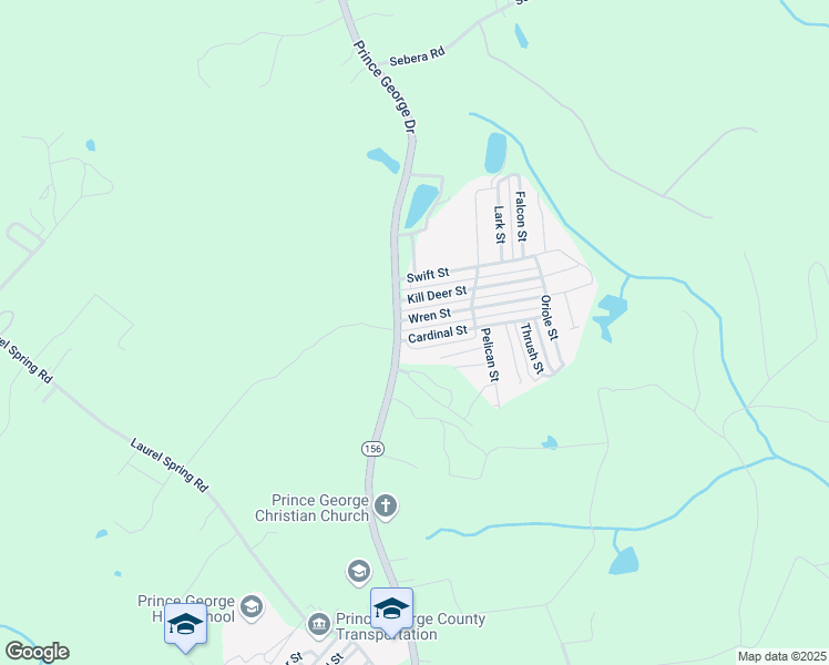 map of restaurants, bars, coffee shops, grocery stores, and more near 105 Cardinal Street in Prince George