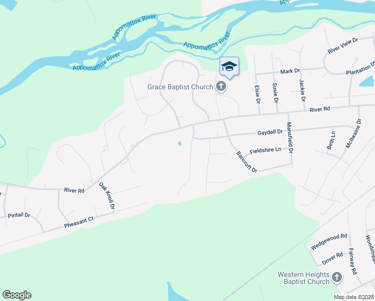 map of restaurants, bars, coffee shops, grocery stores, and more near 4106 Kenneth Drive in Petersburg