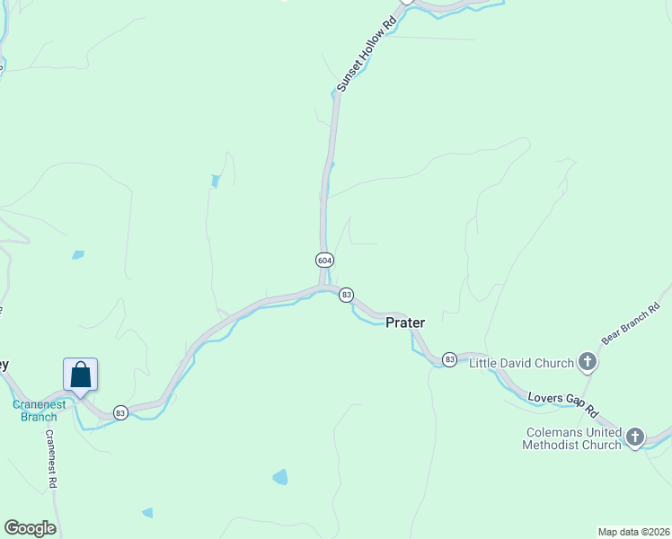 map of restaurants, bars, coffee shops, grocery stores, and more near 8854 Lovers Gap Road in Vansant