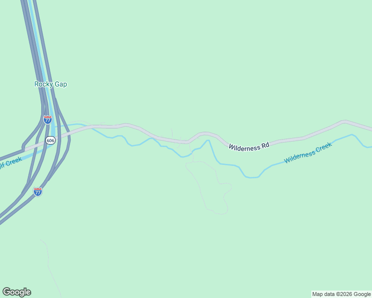 map of restaurants, bars, coffee shops, grocery stores, and more near Wilderness Road in Bland
