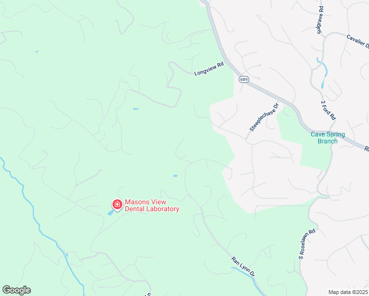 map of restaurants, bars, coffee shops, grocery stores, and more near 6361 Spring Run Drive in Roanoke