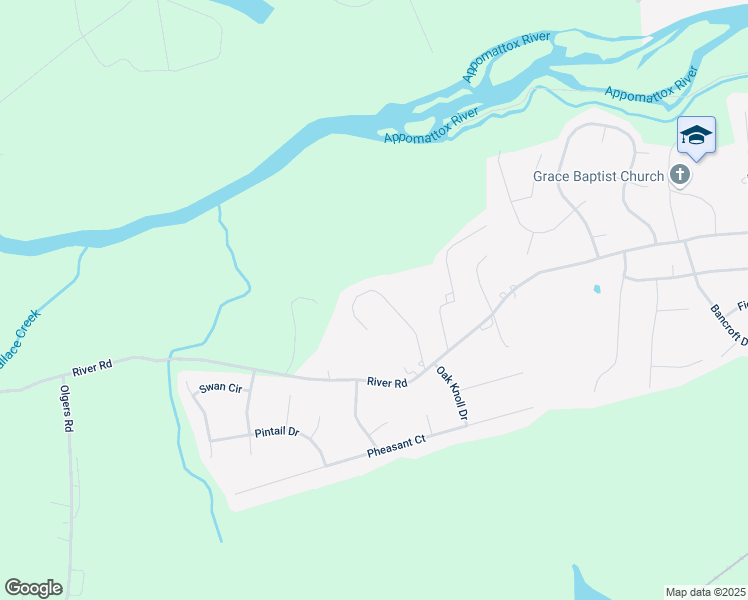 map of restaurants, bars, coffee shops, grocery stores, and more near 4138 Henshaw Drive in Petersburg