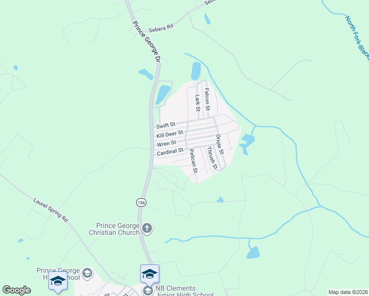 map of restaurants, bars, coffee shops, grocery stores, and more near 104 Cardinal Street in Prince George