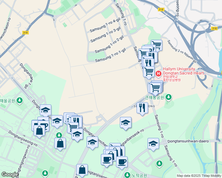 map of restaurants, bars, coffee shops, grocery stores, and more near in Hwaseong-si